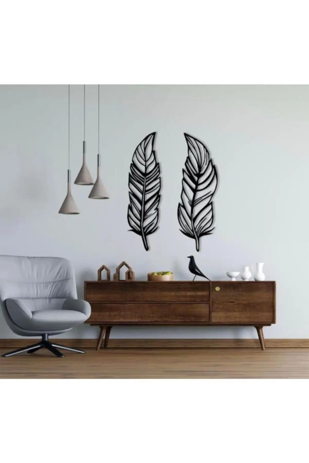 

Bird Feather Wood Wall Decor 2022 Home Decor Black Wall Decoration