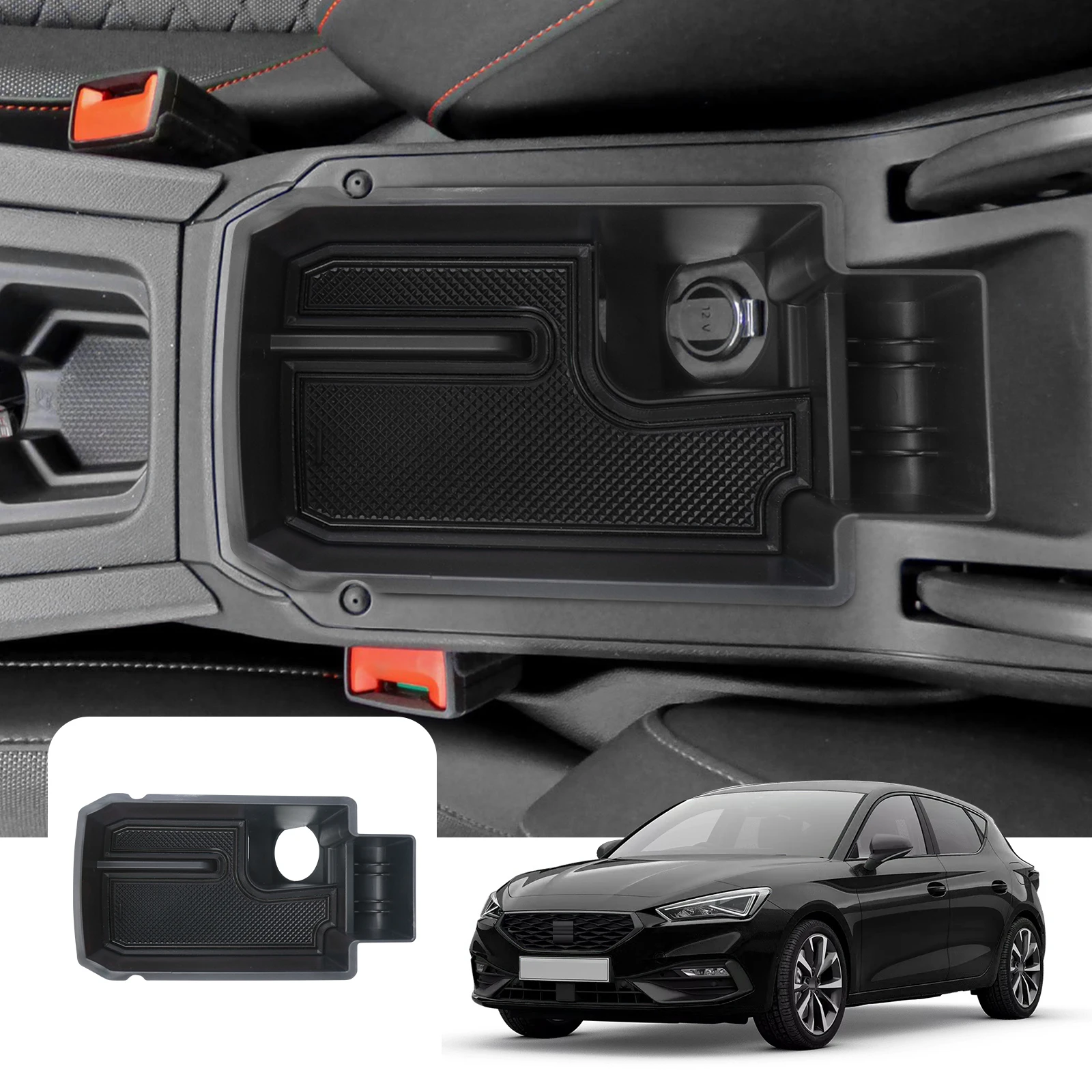 Vassoio Organizzatore Per Bracciolo Centrale In ABS Nero Per Jaguar XF (2008-2015) - Accessorio Auto
