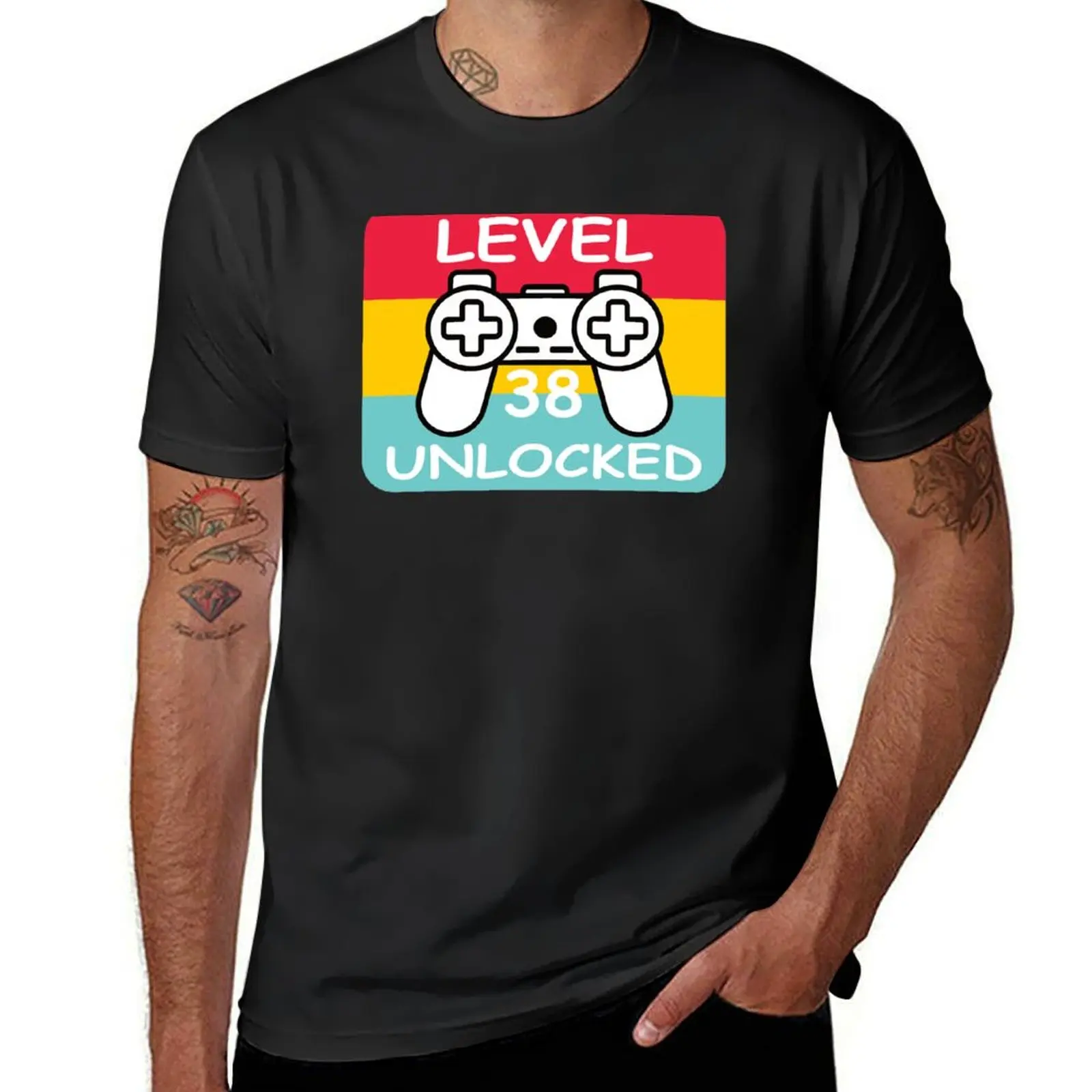 

Level 38 unlocked T-Shirt boys whites boys animal print aesthetic clothes fitted t shirts for men