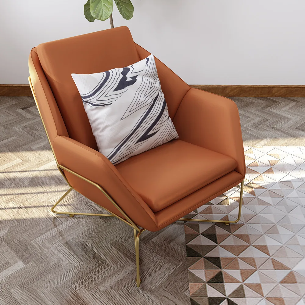 

Qf Sofa Iron Single Leisure Chair Studio Coffee Shop