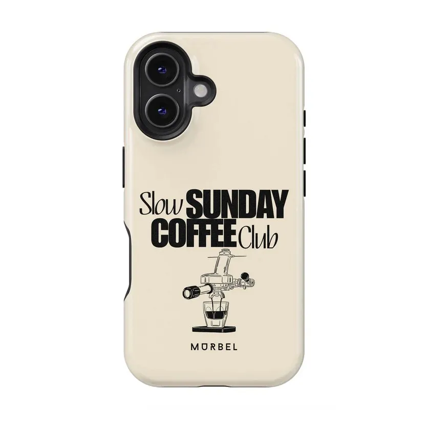 Retro Coffee Club Quote Double-Layer Phone Case Cover