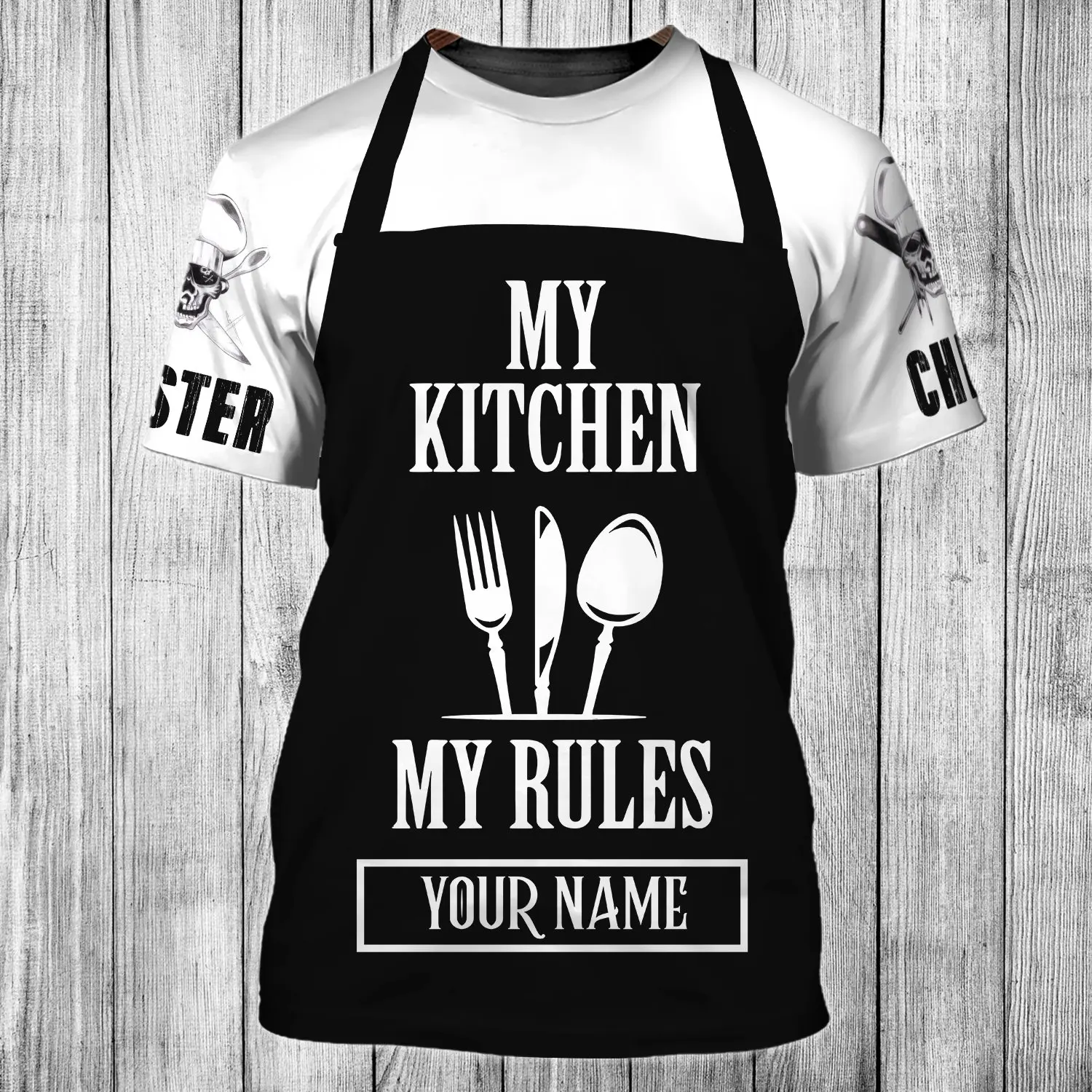 Heißer Verkauf Mode t-shirt Chef Kochen Personalisierte Name 3D Gedruckt Herren Sommer kurzarm Unisex Casual sport T-shirt DW38 – Detail 11