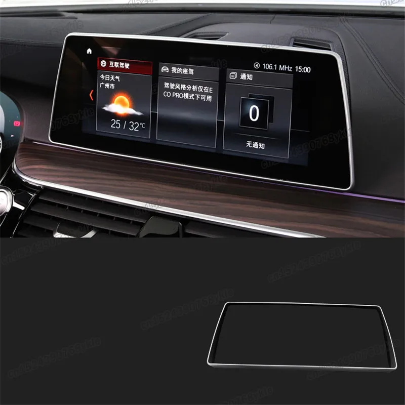 

car dashboard screen gps media navigation frame chrome trims for bmw 5 6 series 528 530 540 535 g30 g32 2018 2019 g31 2020 640