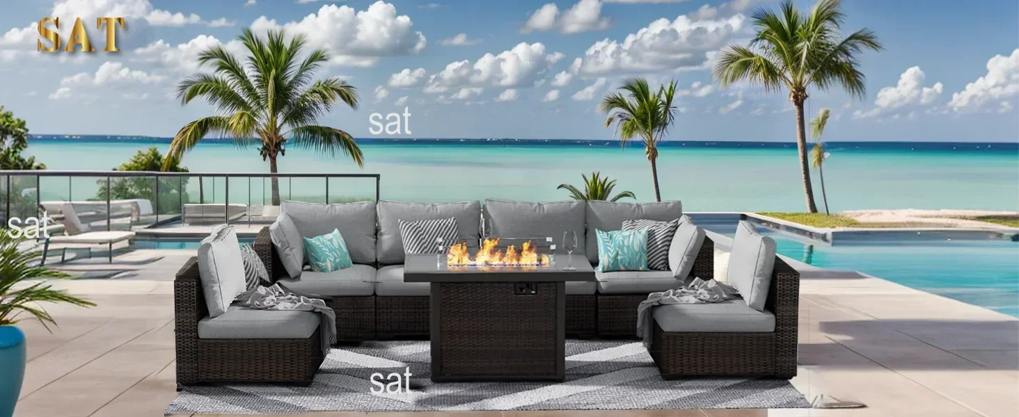 patio furniture set with fire pit table