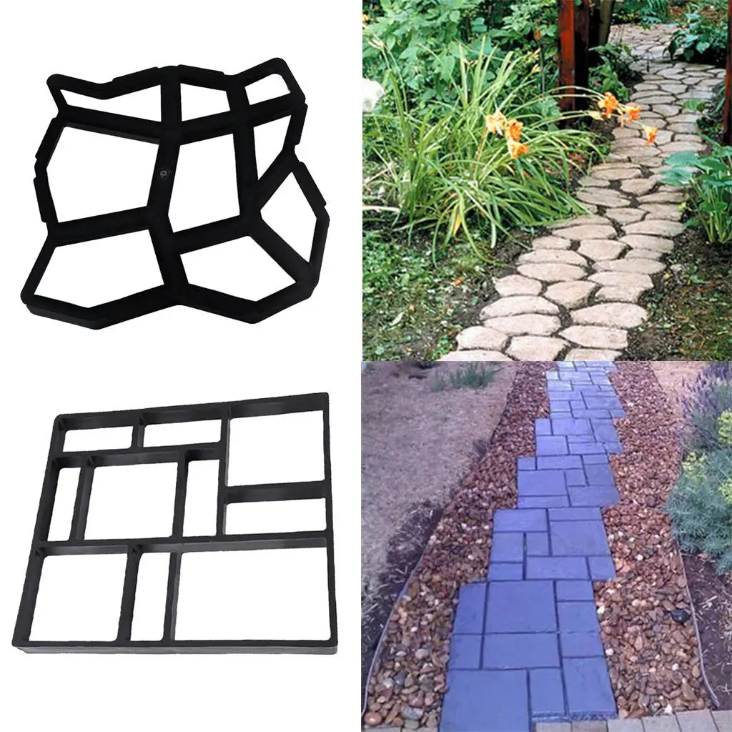 Reusable Concrete Path Molds Path Stone Moldings Stepping Stone Paver DIY Pavement Paving Moulds Yard Lawn Garden