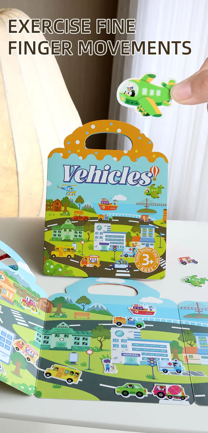 Tragbarer, leiser DIY-wiederverwendbarer Aufkleber für Kinder, Buch, beschäftigter Gelee-Paste-Aufkleber, Multi-Szenen-Blasenaufkleber, Spielzeug für unterhaltsames Lernen – Detail 8
