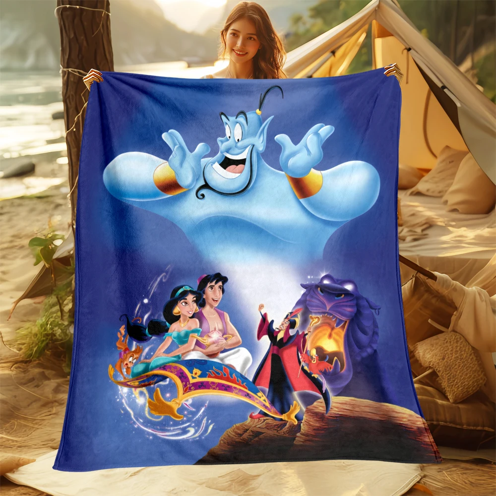 

MINISO Aladdin одеяло с мультяшным HD-принтом. Оверсайз мягкое теплое Фланелевое всесезонное одеяло. Используйте диваны, Пикник, офис, искусство