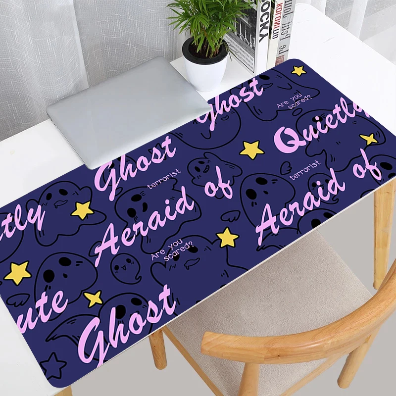 Large Gaming Purple Ghost Mouse Pad Office PC Accessories Kawaii Cartoon Keyboard Rug Gamer Speed Anime Desk Mat Gift Mousepad