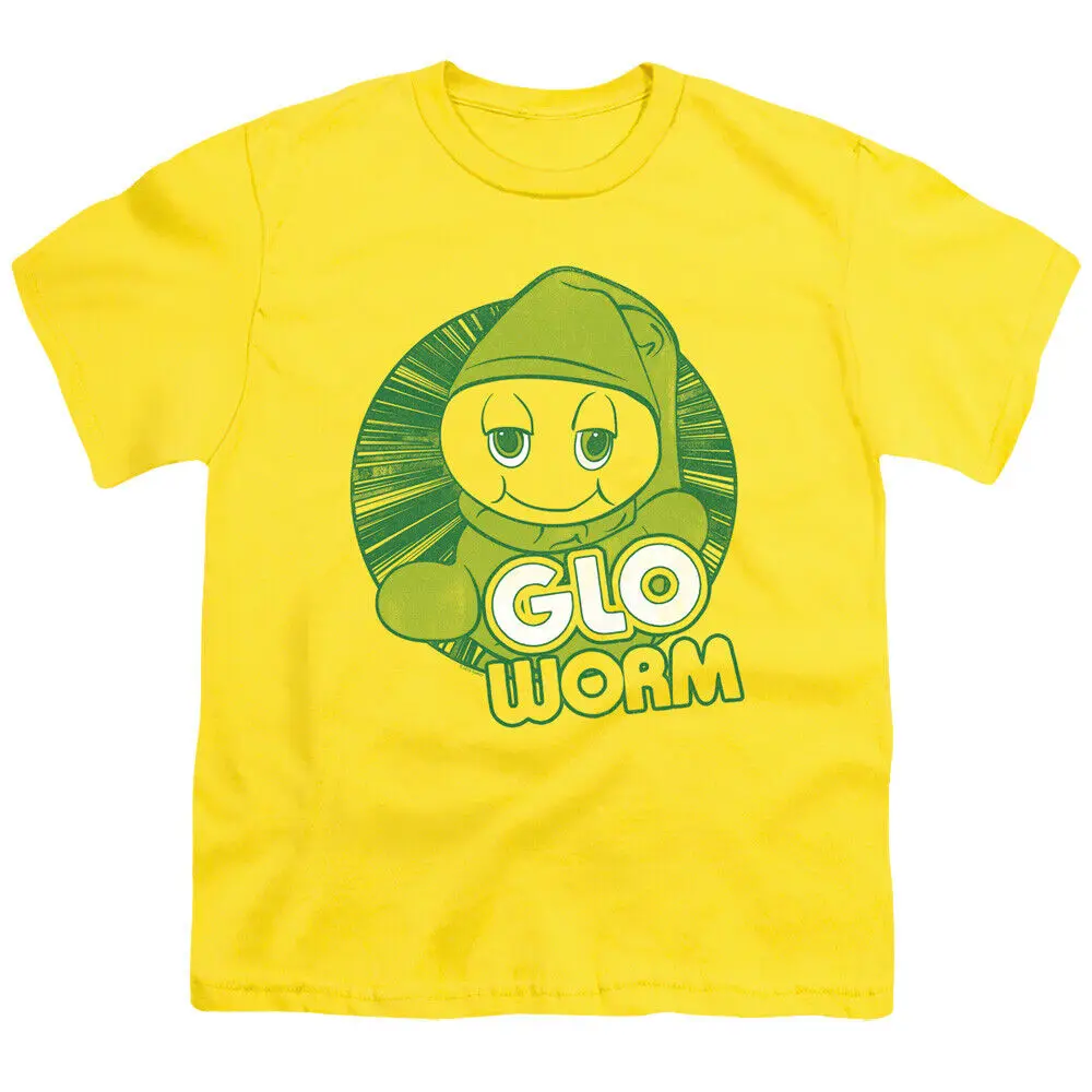 Glo Worm T-Shirt Per Bambini Maniche Lunghe O Corte Gialle