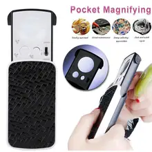 

30X 60X 90X Pockets Magnifying Magnifier Jeweler Eye Glass Loupe Loop with LED Light 8.5*4.5*2CM Identification Reading Tool