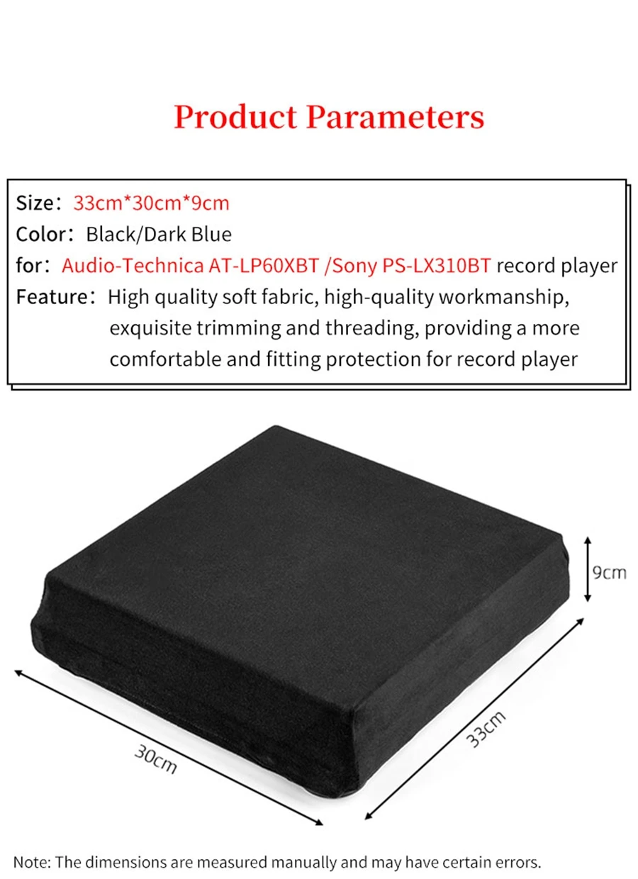 Protective Cover for Audio-Technica AT-LP60XBT SONY PS-LX310BT Vinyl Record Player Dust Cover Storage Dust-proof Cap Case
