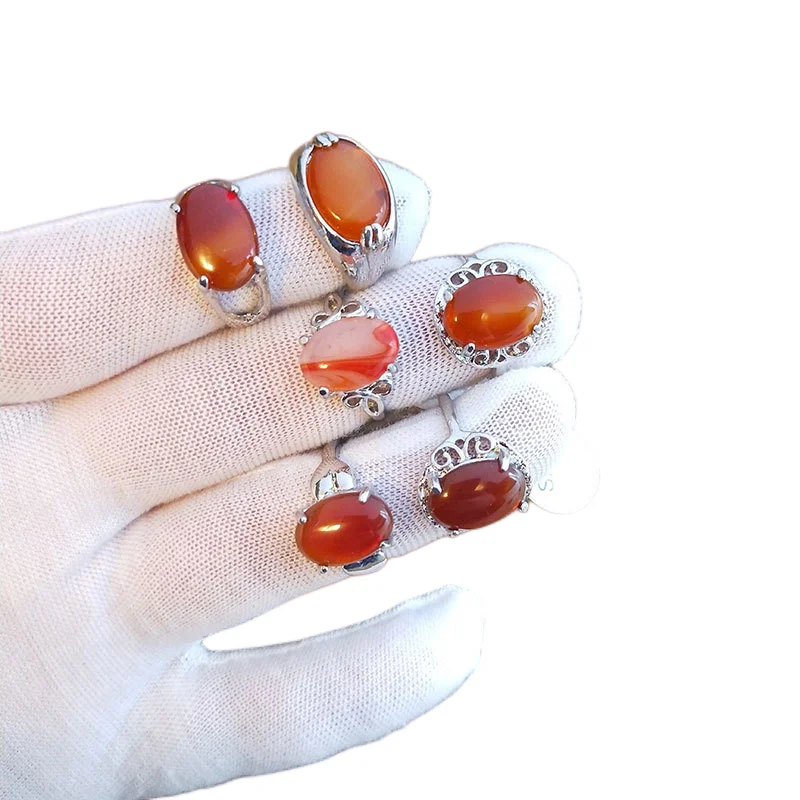 Lot De Bagues Doubles En Pierres Précieuses Naturelles - Fait Main En Inde - Gros / Vente En Gros
