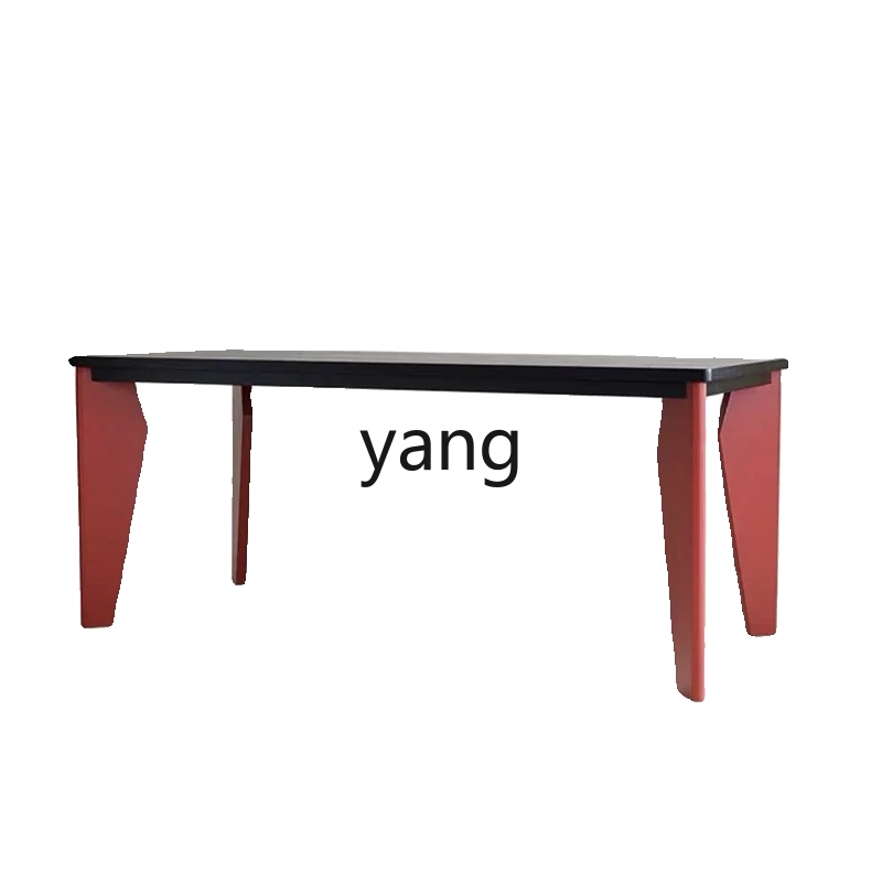 

Yjq Creative Chinese Style Solid Wood Dining Table Minimalist Designer Desk Black Minimalist Style Conference Table