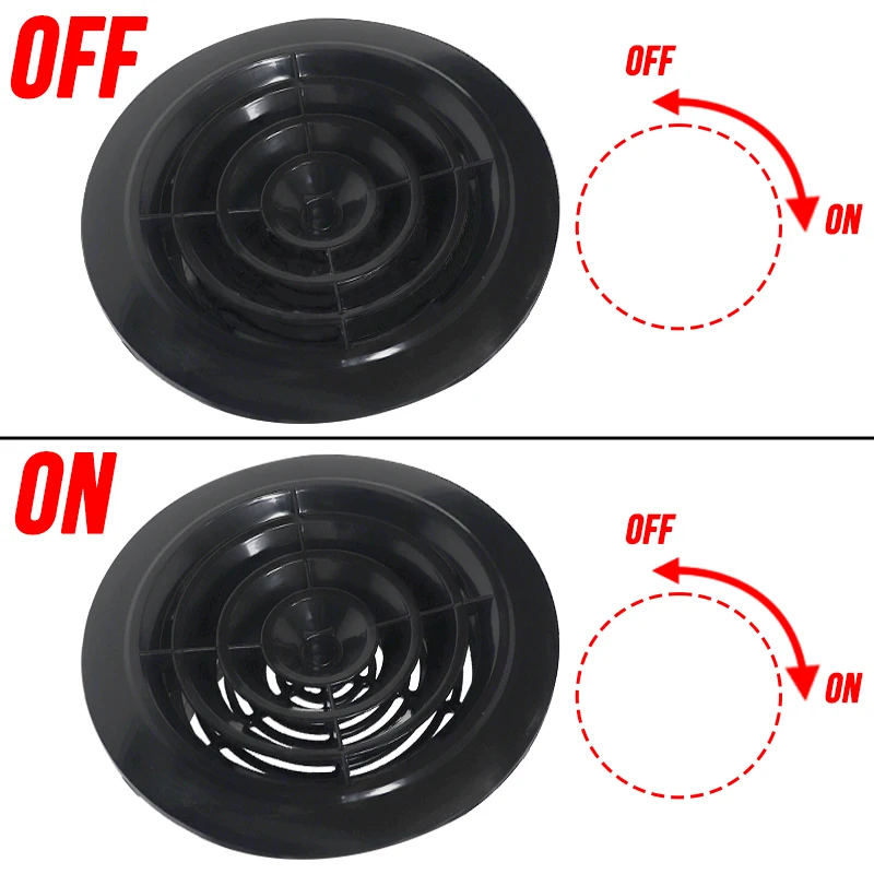75mm Black Round Air Vent ABS Adjustable Exhaust Hood Valve Anti-bird and Rat Grille Air Conditioning Ducting Ventilation Cover