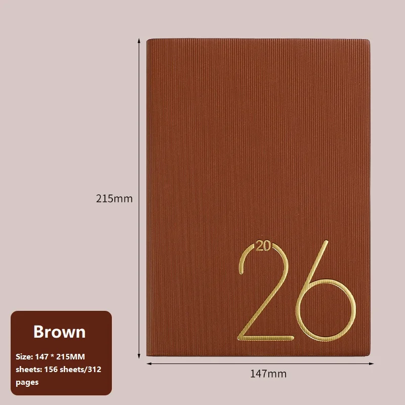 Bilingual 2026 Daily Planner Notebook - 365-Day Time Management Organizer with Weekly and Monthly Memo Sections