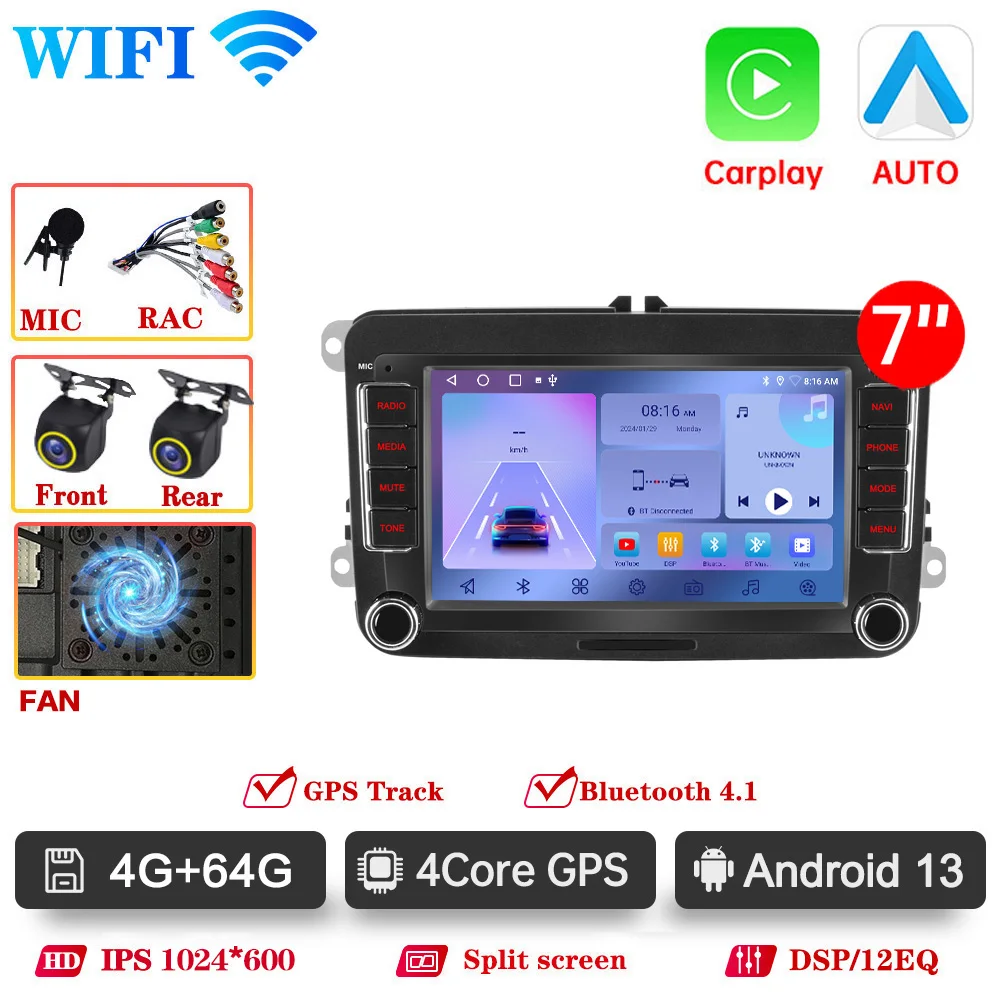 Android Auto Radio Für VW Golf & Passat - 7 Zoll, Wireless CarPlay & Navigation