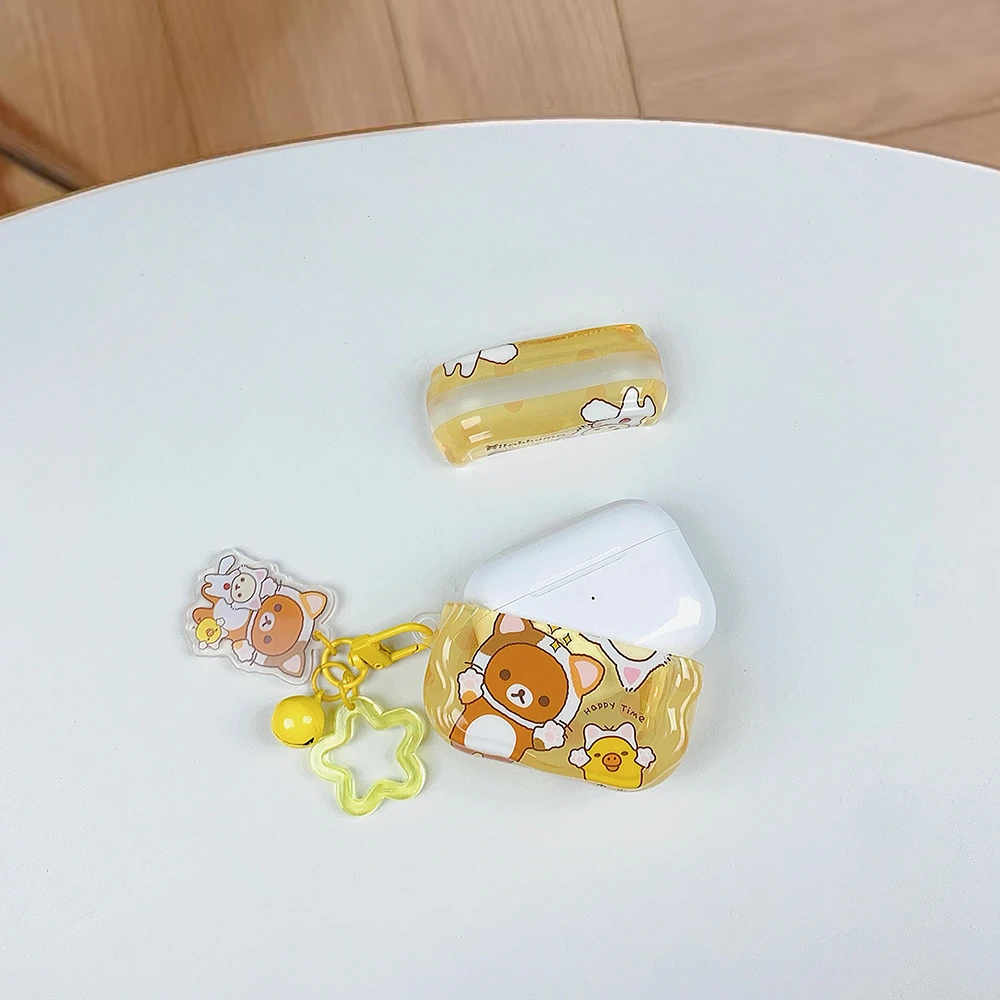 Cute Rilakkuma Bear Earphone Case - Cartoon Wireless Earbud Protective Cover