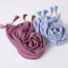 Bubble Pearl Chiffon Scarf Tassel Bead Scarves Fringed Shawl Wrap Turban Muslim Hijab Women Islam Stole Veil Bandanas Bufanda