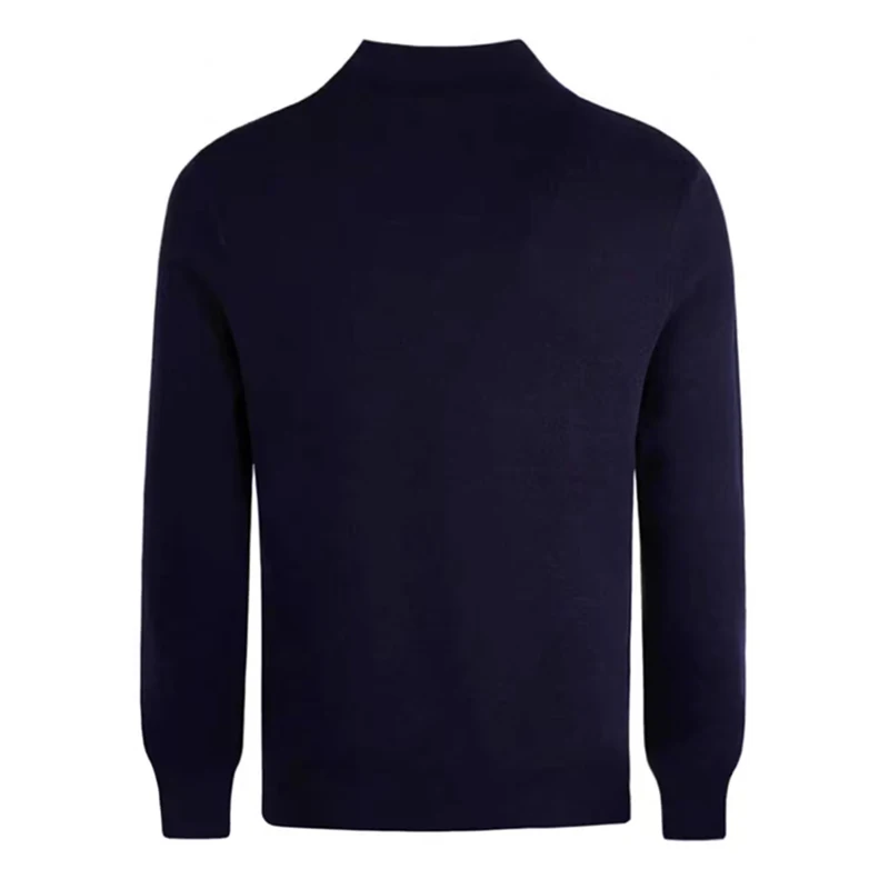Spring/Autumn New Product Golf Men's Outdoor Sports Jacket Fashion Side Zipper Sweater Versatile Pullover Dark Blue Knitted Top