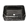 19"x15" Black and Gray Marble Pattern Ceramic Rectangular Vessel Bathroom Sink 1