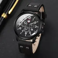 Fashion Men's Calendar Quartz Watch Sports Watches Casual Leather Strap Male Wristwatch Reloj Hombre 4