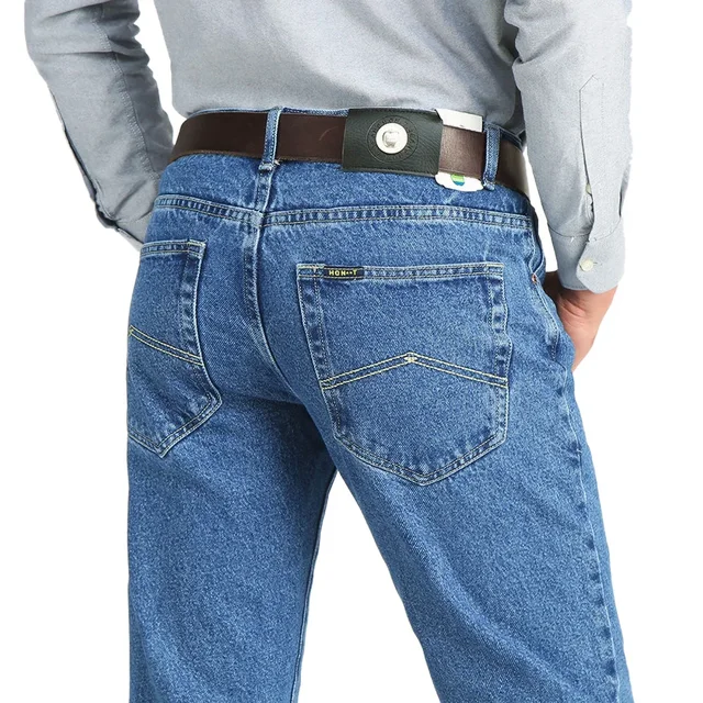 Jean d'affaires classique en coton pour homme, pantalon droit et extensible de marque, salopette d'été, coupe cintrée, printemps-automne, 2021 1