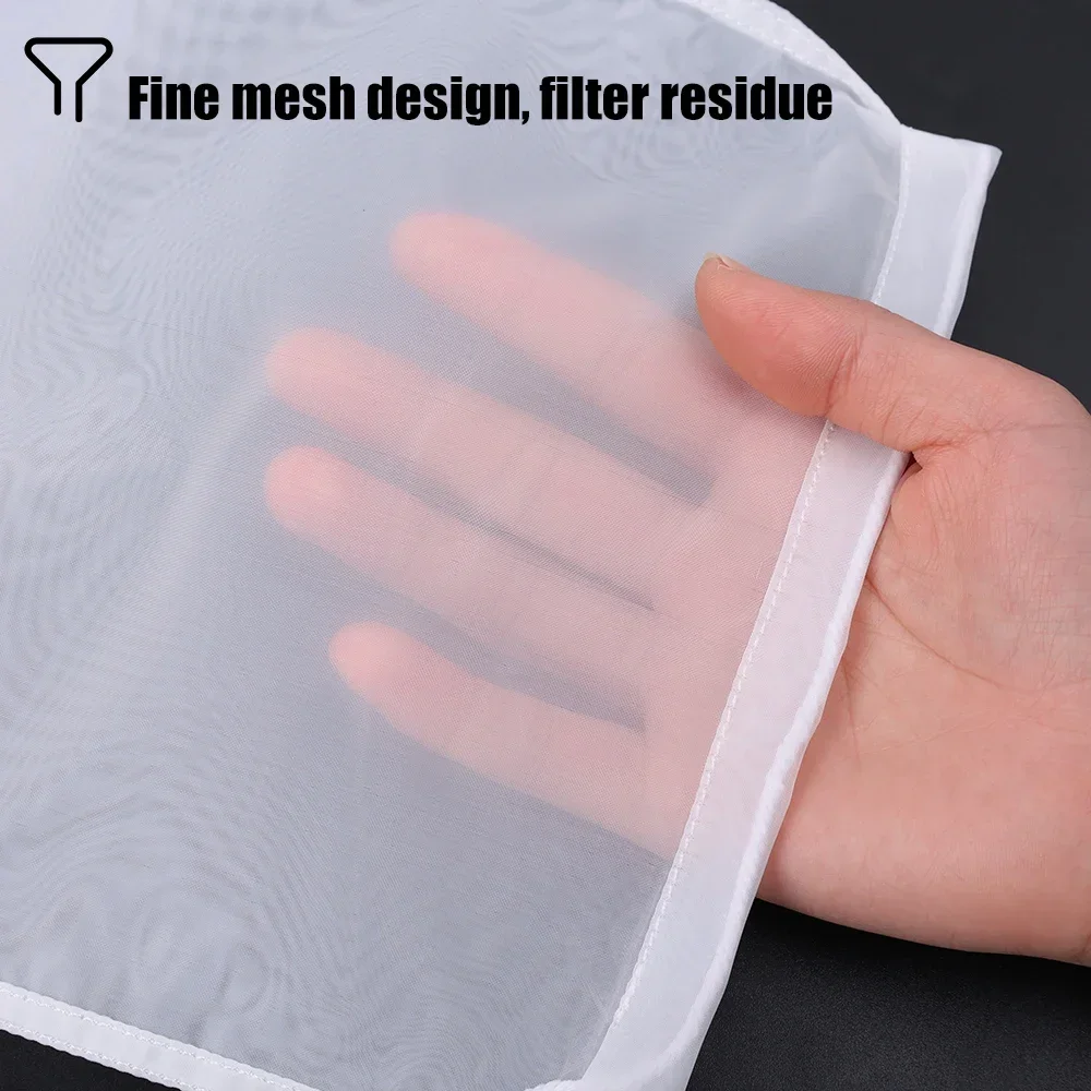 Description Picture 5 of item5PCS Soy Wine Nylon Filter Bag Nut Milk Bag Tea Coffee Yogurt Filter Net Mesh Kitchen Food Reusable Nylon Filter Bags Strainer