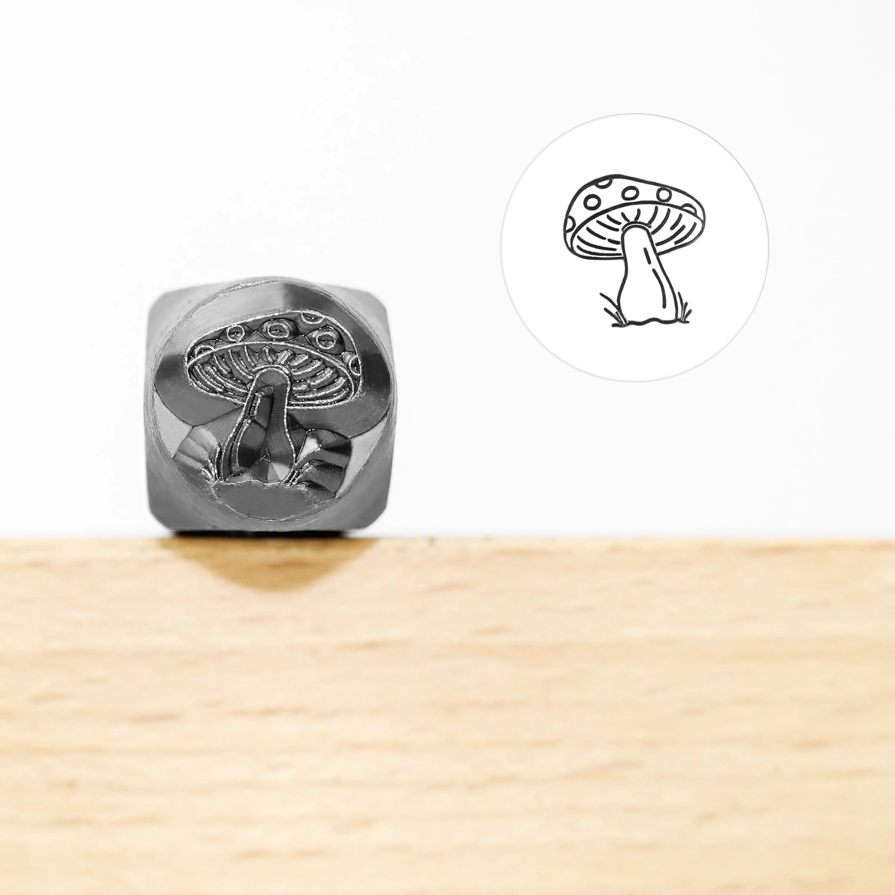 Metal Stamping Jewelry Making Supplies Mushroom with Dots Metal