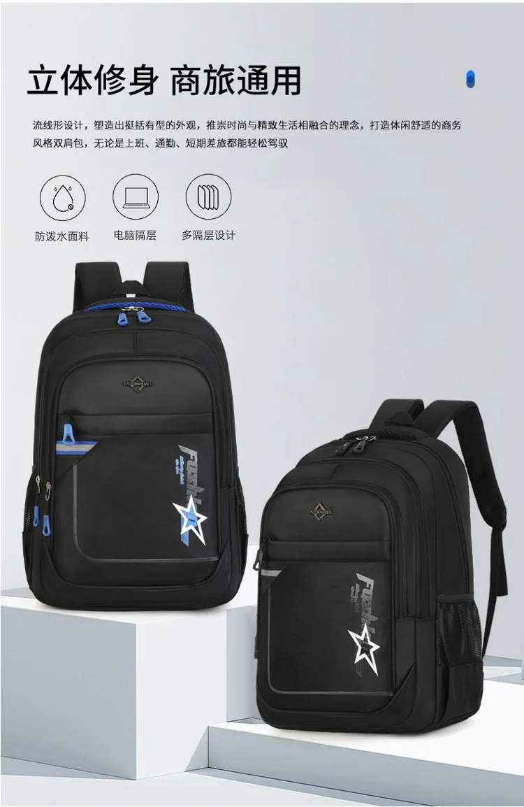 2026 Trendiger, dicker Rucksack mit großer Kapazität für Jungen, Gymnasiasten, doppelte Umhängetasche für Mädchen, Mittelschulpaket – Detail 1