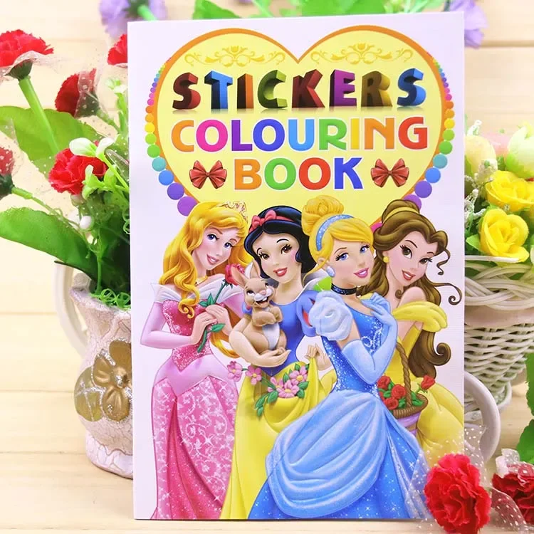 Disney cartoon girls frozen coloring book Mickey Minnie Drawing boys cars picture book Painting Supplies toys, coloring book toys