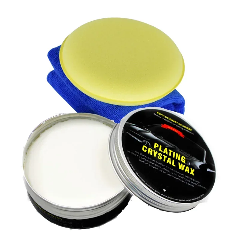 

Car Wax Crystal Plating Set Hard Glossy Carnauba Wax Paint Care Coating Tiny Scratch Repair Maintenance With Sponge And Towel