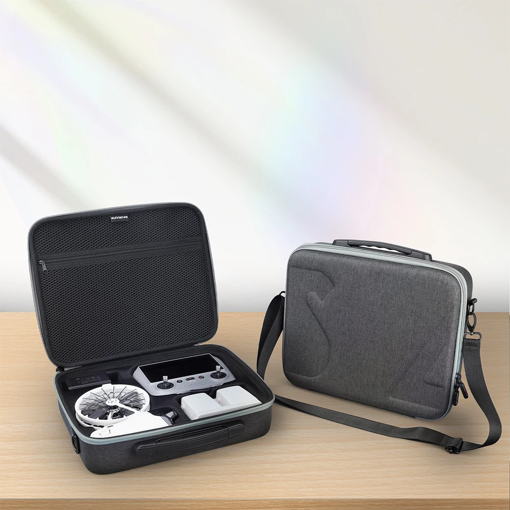Storage Bag Portable Travel Shoulder Bag Hard Suitcase Shockproof Case for DJI Flip Drone RC 2/RC-N3 and Batteries
