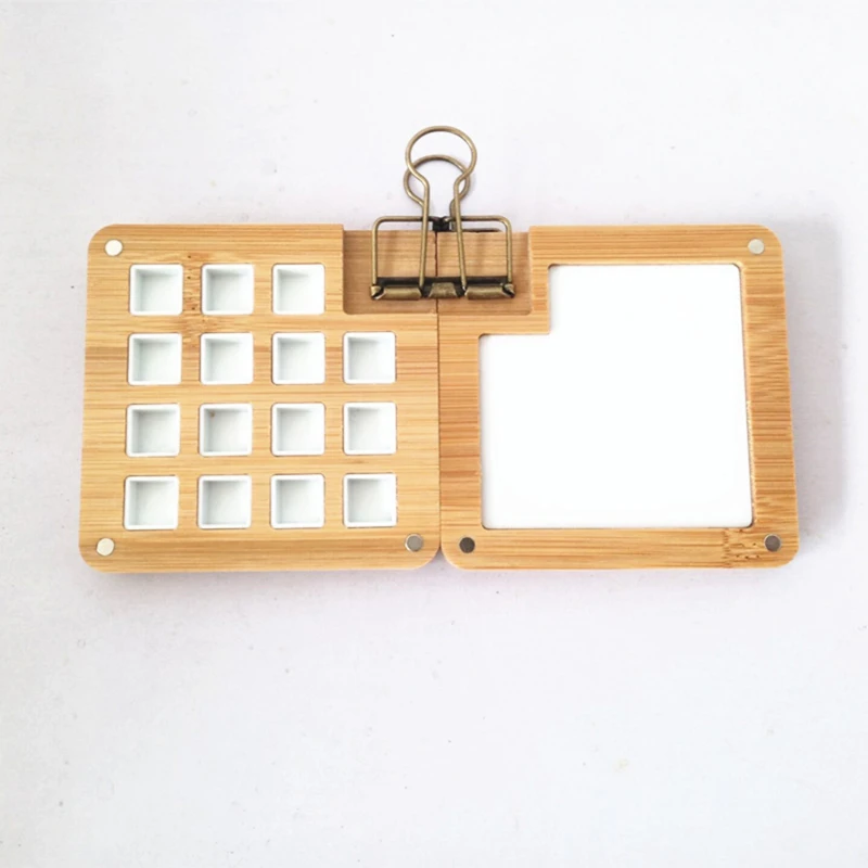 Empty Wooden Watercolor Palette Portable Mini Travel Watercolor Acrylic Paint Box Square Tray Box Art Painting Art Supplies paint tray color palette watercolor palette