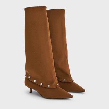 FWRD Women's Suede Pointed-Toe Convertible Knee-High Long Boots, Comfortable for Daily & Chic Styles #FWRD000284