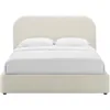 Modway Keynote Modern Queen Bed Frame with Curve Shaped Headboard in Alabaster, Upholstered in Performance Velvet, Queen Size Pl 6