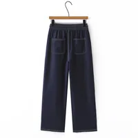 100KG New Summer Wide Leg Jeans Thin Bright Line Lyocell Denim Curved Plus Size Women's Trousers 336 - Image 4