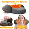 Electric Neck Massager Cervical Pillow Hot Compress Neck Stretch Heating Vibration Neck Shoulder Massage Pillow Back Traction 1