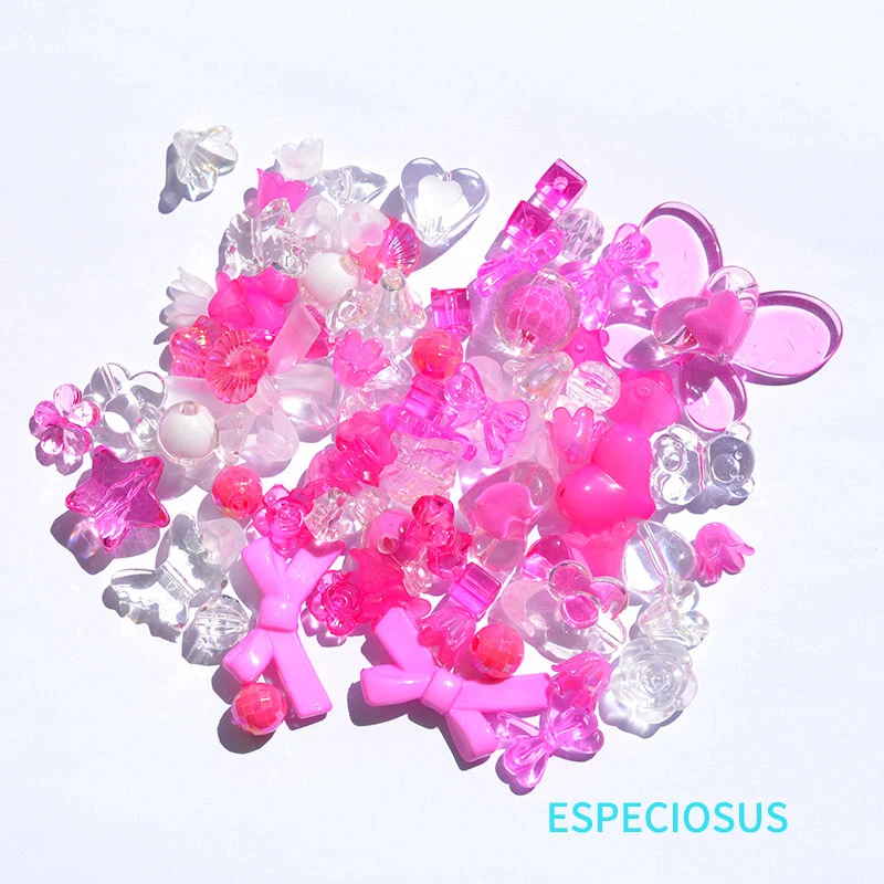 Transparent Multi Color Acrylic Beads 20MM Bracelet Multi Style Heart Spacer Necklace Accssories DIY Jewelry Departments