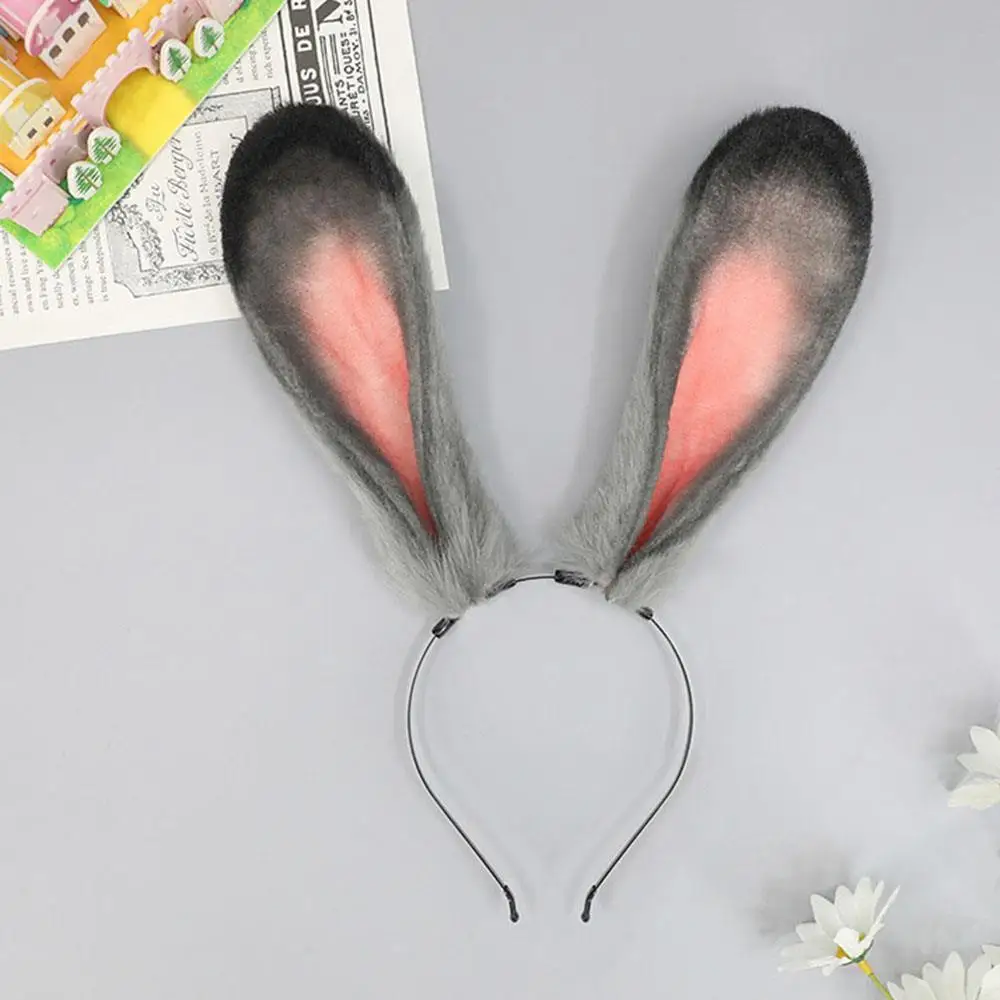 Animal Fur Rabbit Long Ear Headband Cosplay Sexy Faux Rabbit Officer Head Hoop Lolita Christmas Party Hair Band Hair Accessories