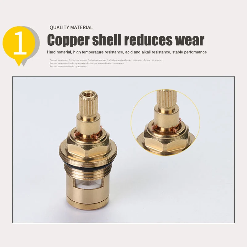 2 Pcs 1/2 Inch Tap Valve Cores Replacement for Tap Valves Quarter Ceramic Disc Gland Brass 20 Teeth Accessories New Random Color