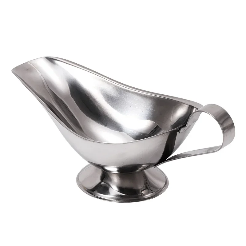 Sauce Boat Storage Box 304 Stainless Steel Dripless Lip Salt Spice Gravy Boatsteak Kitchen Restaurant