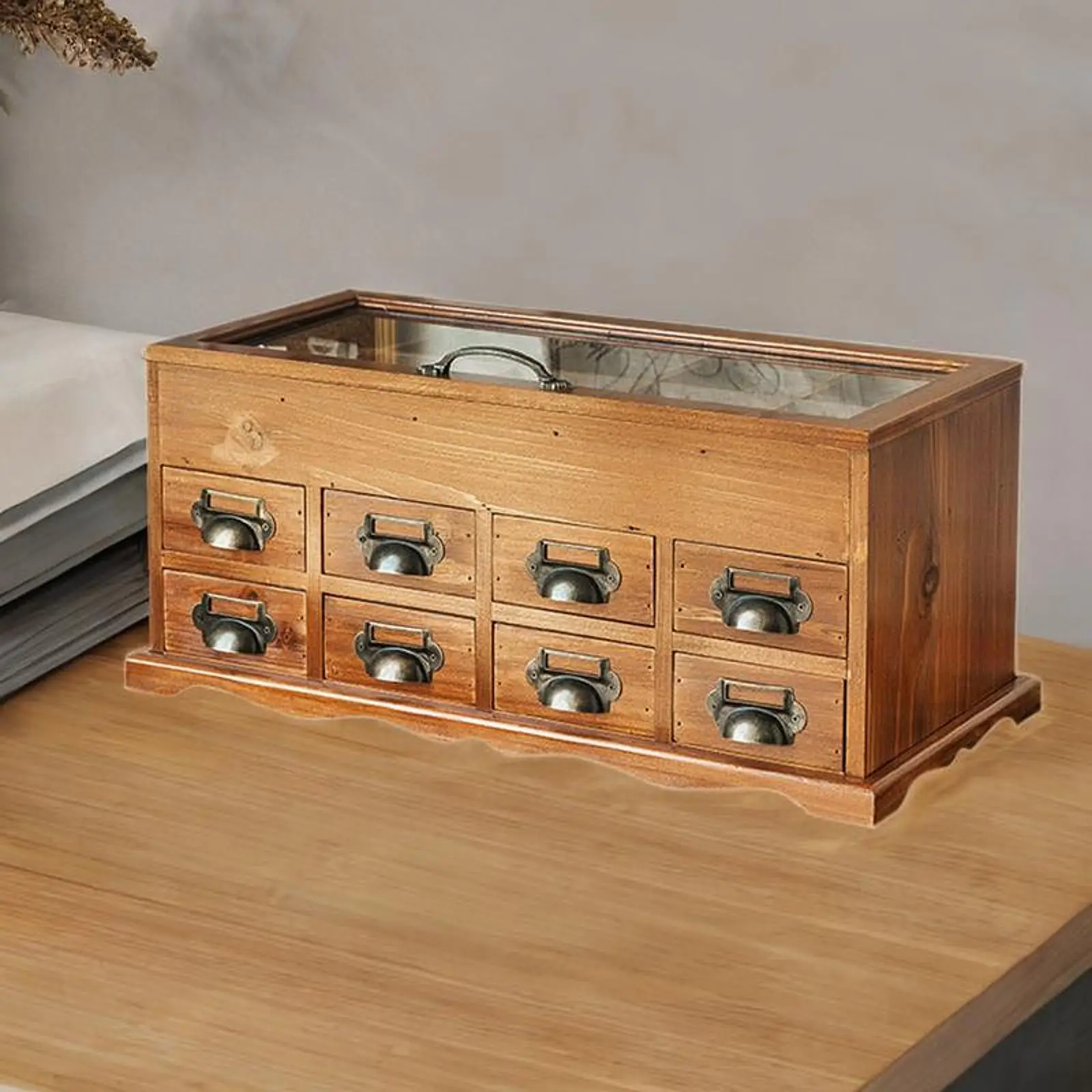 Desktop Craft Storage Drawer Box Wood Storage Box Multipurpose Storage Container