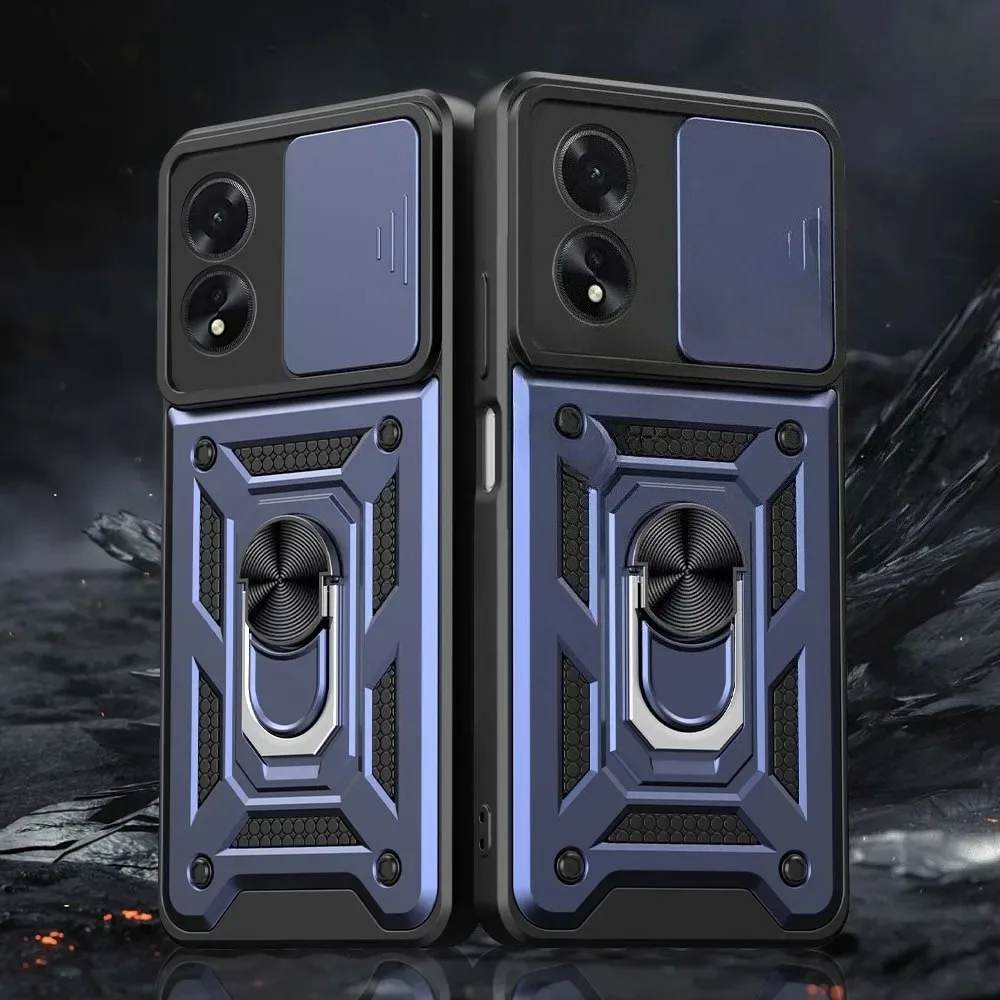 Durable Armor Case with Ring Magnetic Holder and Stand Functionality