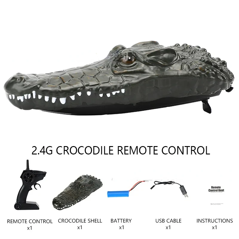 2.4G RC Boat Ship Toy Simulation Crocodile Head  Remote Control Joke Alligator Decoy Electric Toys Summer Water Spoof Toys Gift 4
