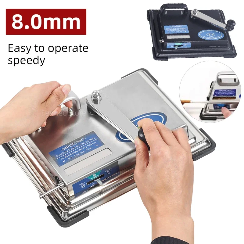 

Stainless Steel Manual Cigarette Rolling Machine 8mm Maker Roller Hand-cranked Cigarette Filling Machine Smoking DIY Tools