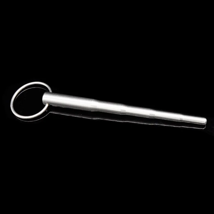 Urethral Dilator Metal Stainless Steel Urethral Horse Eye Urethral Plug Through-hole Stainless Steel Dilator Sound Plug 140mm W Ring