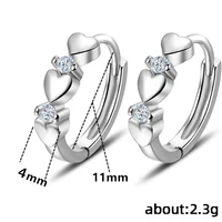 Cute Heart Small Hoop Earrings Women 3 Metal Colors Trendy Girls Ear Circle Earrings Fancy Accessories Statement Jewelry 2