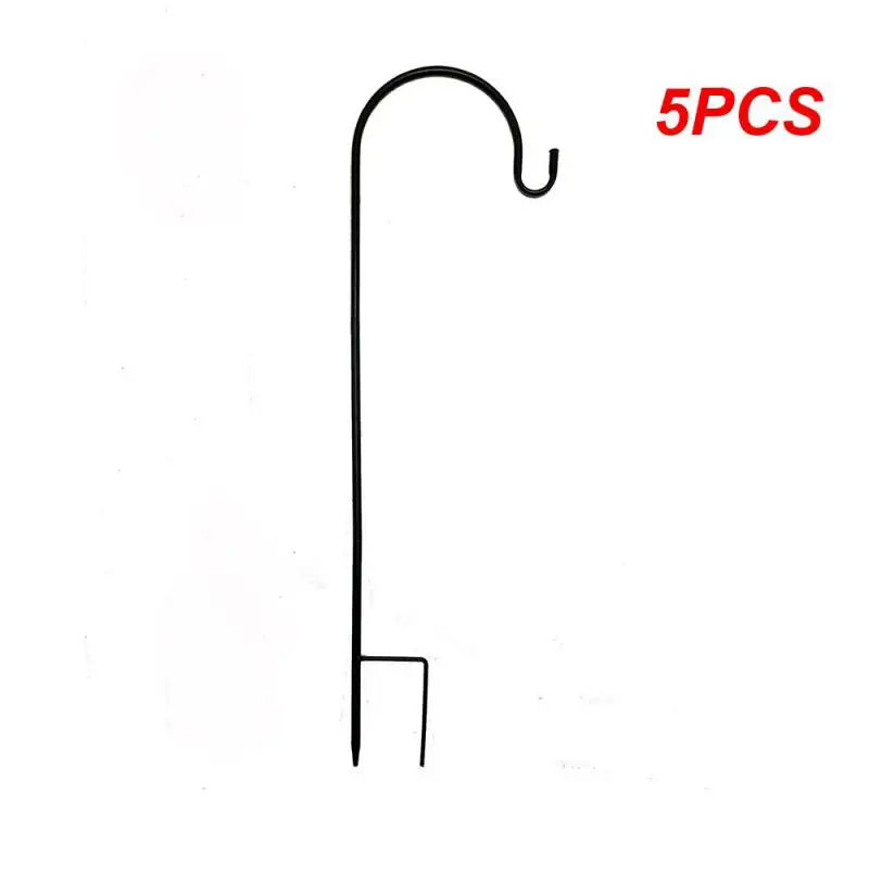 

5PCS Shepherd-Hooks Garden Ground Plant Stand Lantern Stake Hardcore In The Garden Hook Up Shepherd'S Hook For Flower Basket