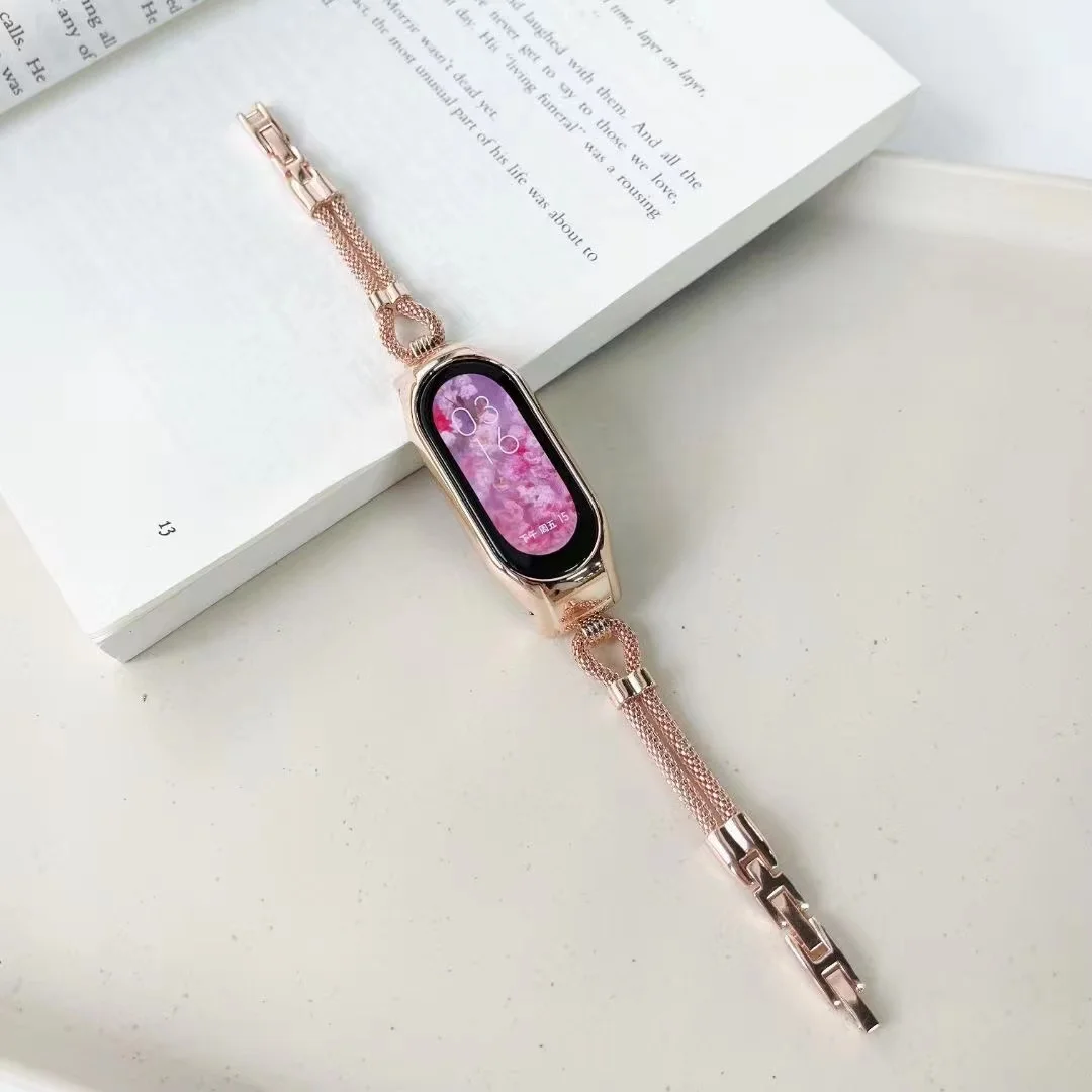 Metal strap For Xiaomi Mi band 7 6 Sports Smart watch stainless steel chain bracelet Wriststrap For Xiaomi Mi band 5 4 3 Correa