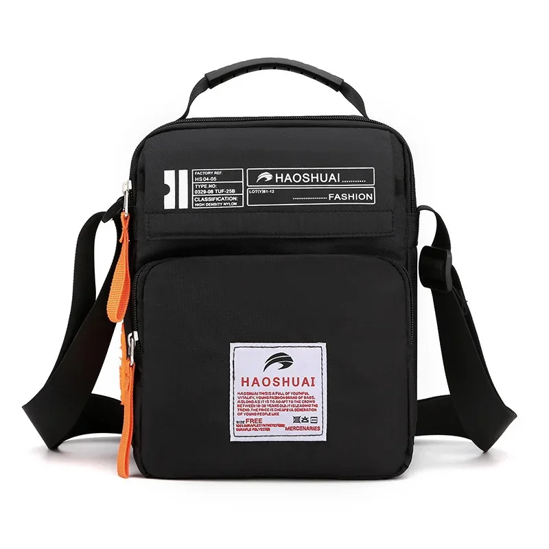 thumbnail image 1 of Bolso bandolera de nailon con solapa para hombre, bandolera pequeña, unisex, con múltiples bolsillos, color negro, para viaje, X233C, 2024, 1 of 5